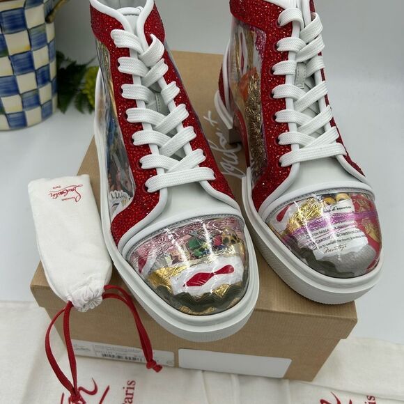 Women's Christian Louboutin, Dolan strass 
Trash high top sneakers size 39 - Picture 4 of 8